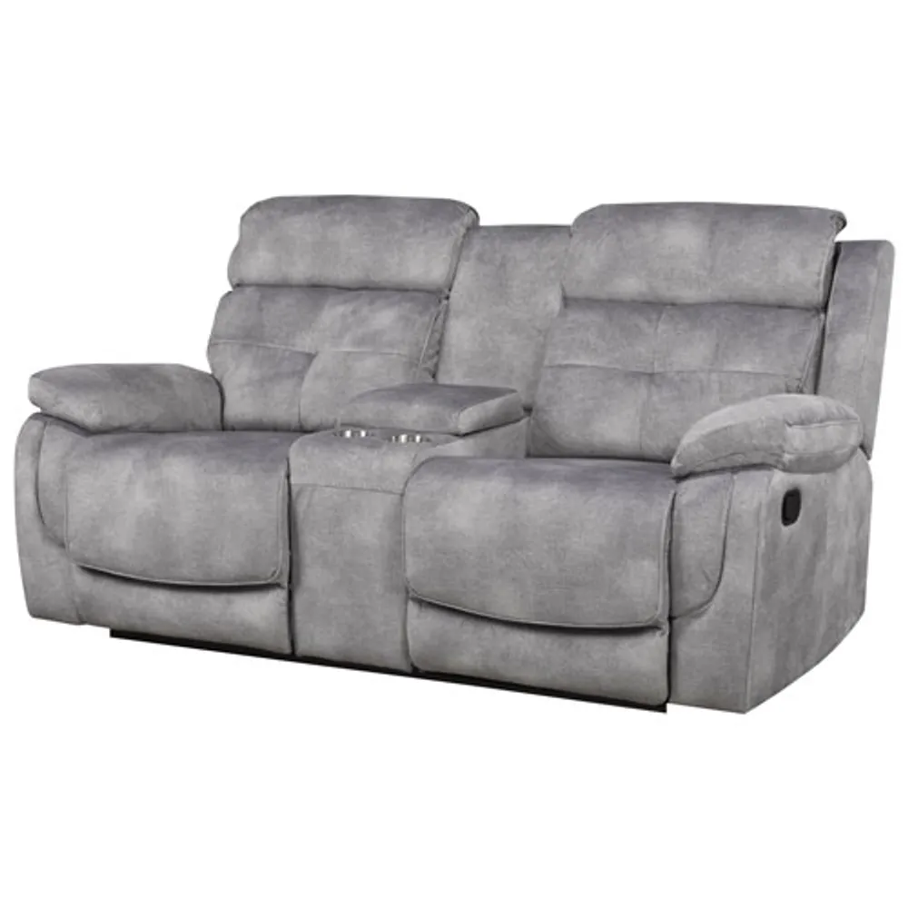 Alto Fabric Power Reclining Love Seat with Storage Console - Grey