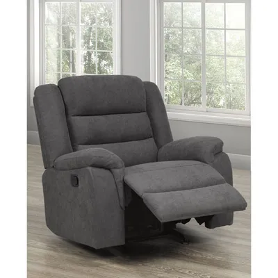 Trevor Fabric Rocker/Recliner Chair - Grey