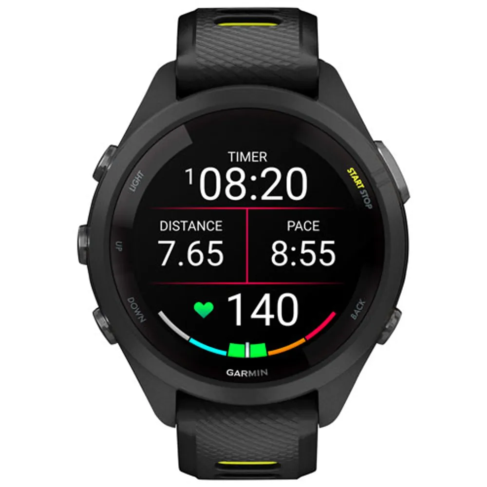 Garmin Forerunner 265S 42mm GPS Watch with Heart Rate Monitor - Black/Amp Yellow