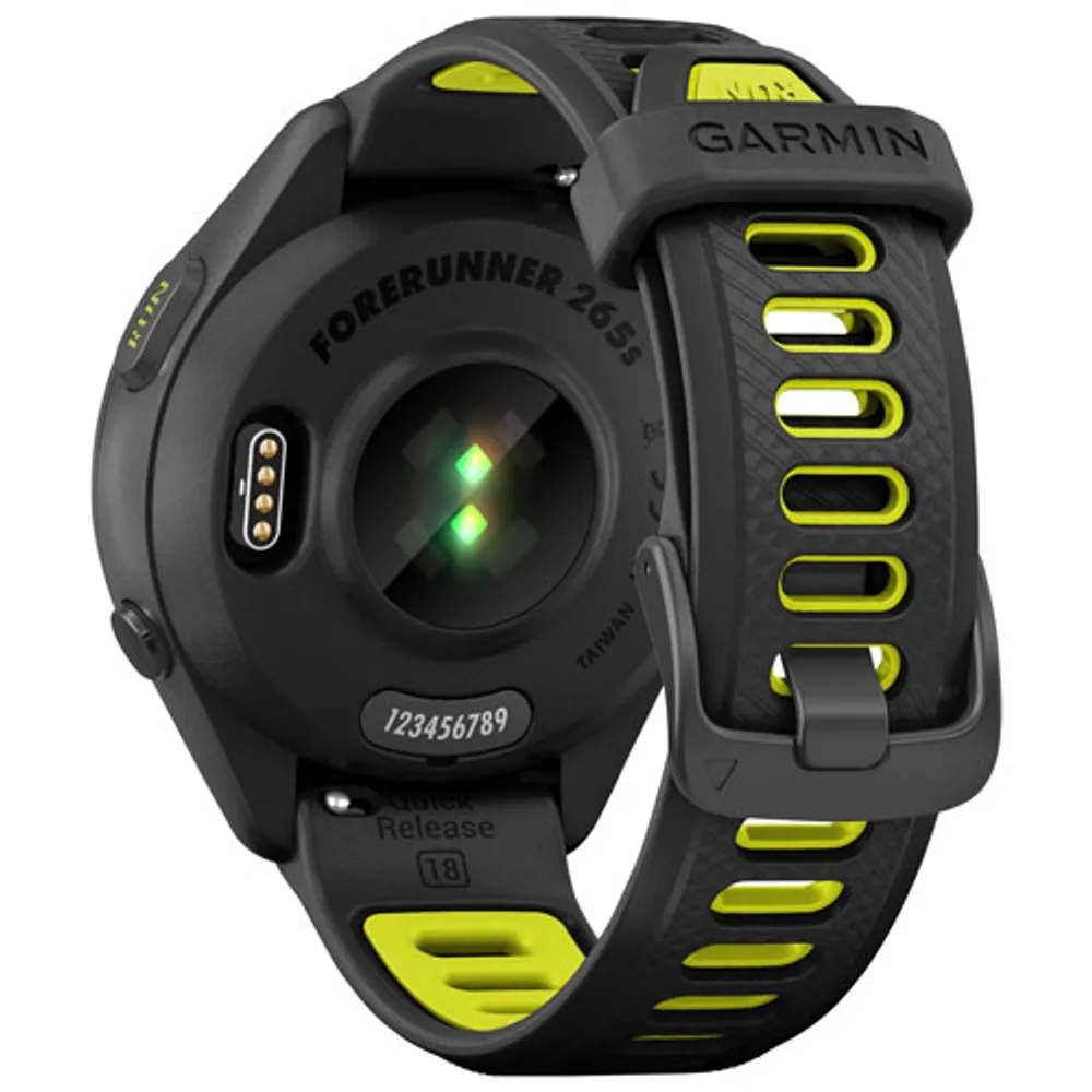 Garmin Forerunner 265S 42mm GPS Watch with Heart Rate Monitor - Black/Amp Yellow