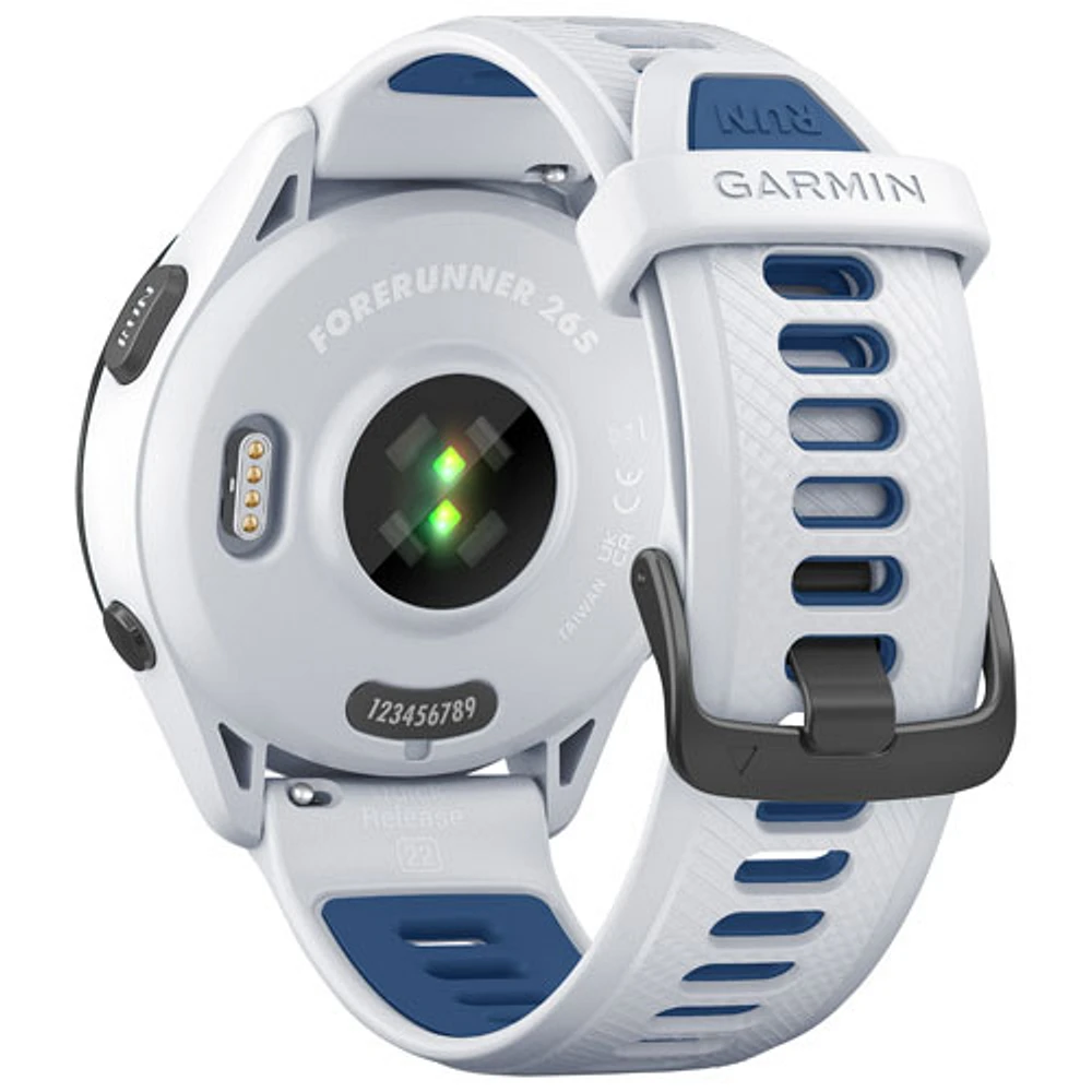 Garmin Forerunner 265 46mm Bluetooth Running Smartwatch - Whitestone/Tidal Blue