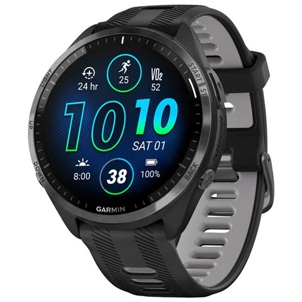 Garmin Forerunner 965 47mm Bluetooth Running Smartwatch - Black/Powder Grey