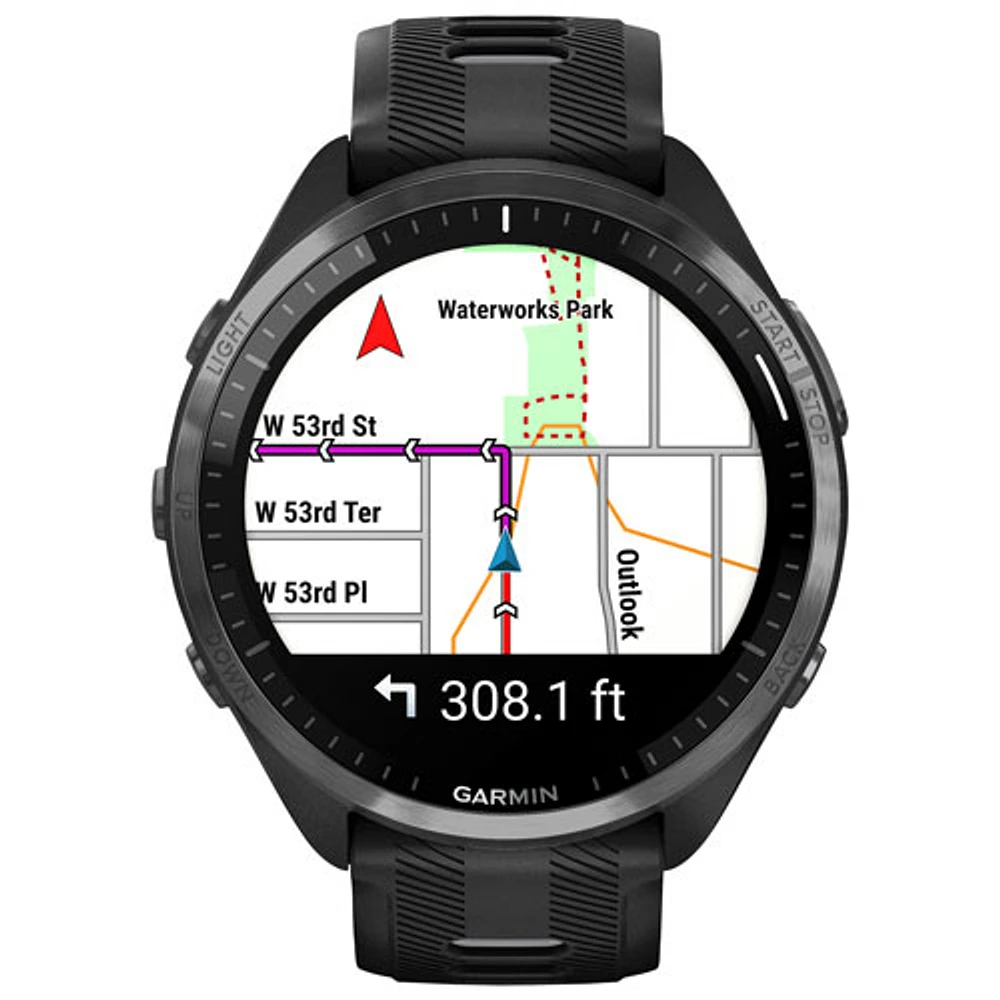 Garmin Forerunner 965 47mm Bluetooth Running Smartwatch - Black/Powder Grey