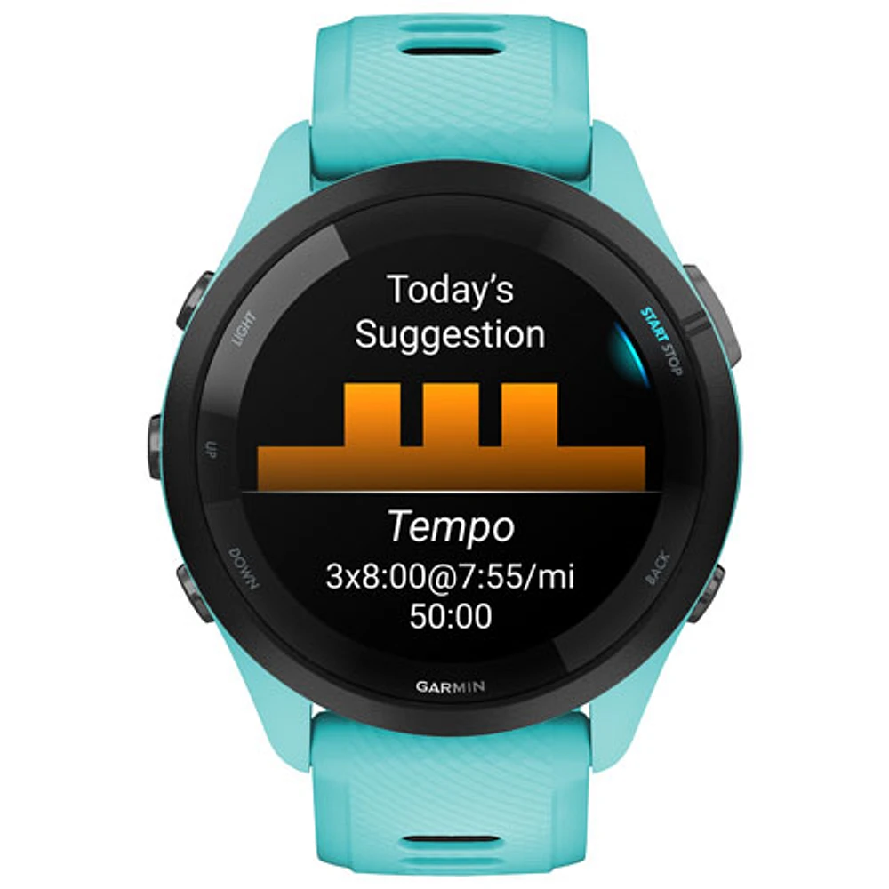 Garmin Forerunner 265 46mm Bluetooth Running Smartwatch - Aqua/Black