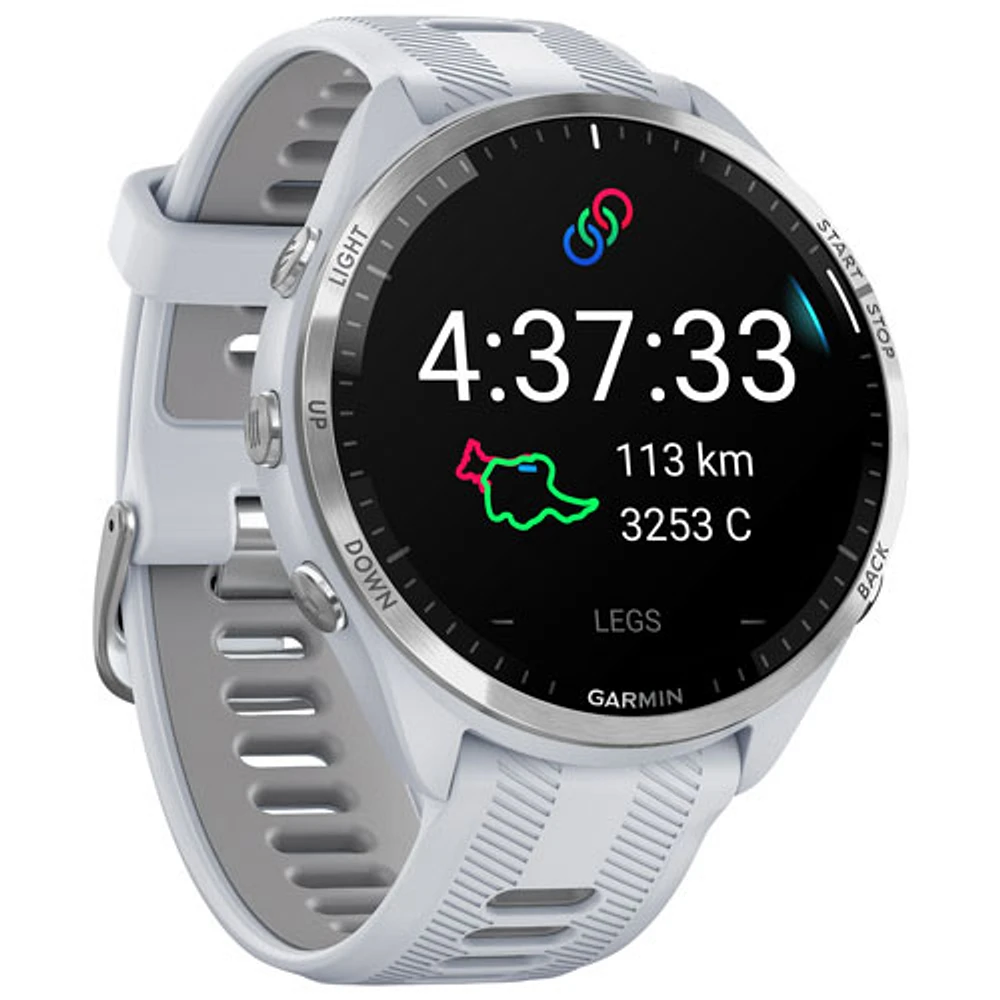 Garmin Forerunner 965 47mm Bluetooth Running Smartwatch - Whitestone/Powder Grey
