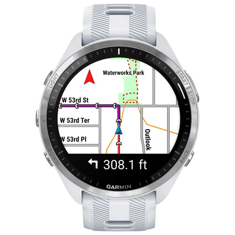 Garmin Forerunner 965 47mm Bluetooth Running Smartwatch - Whitestone/Powder Grey