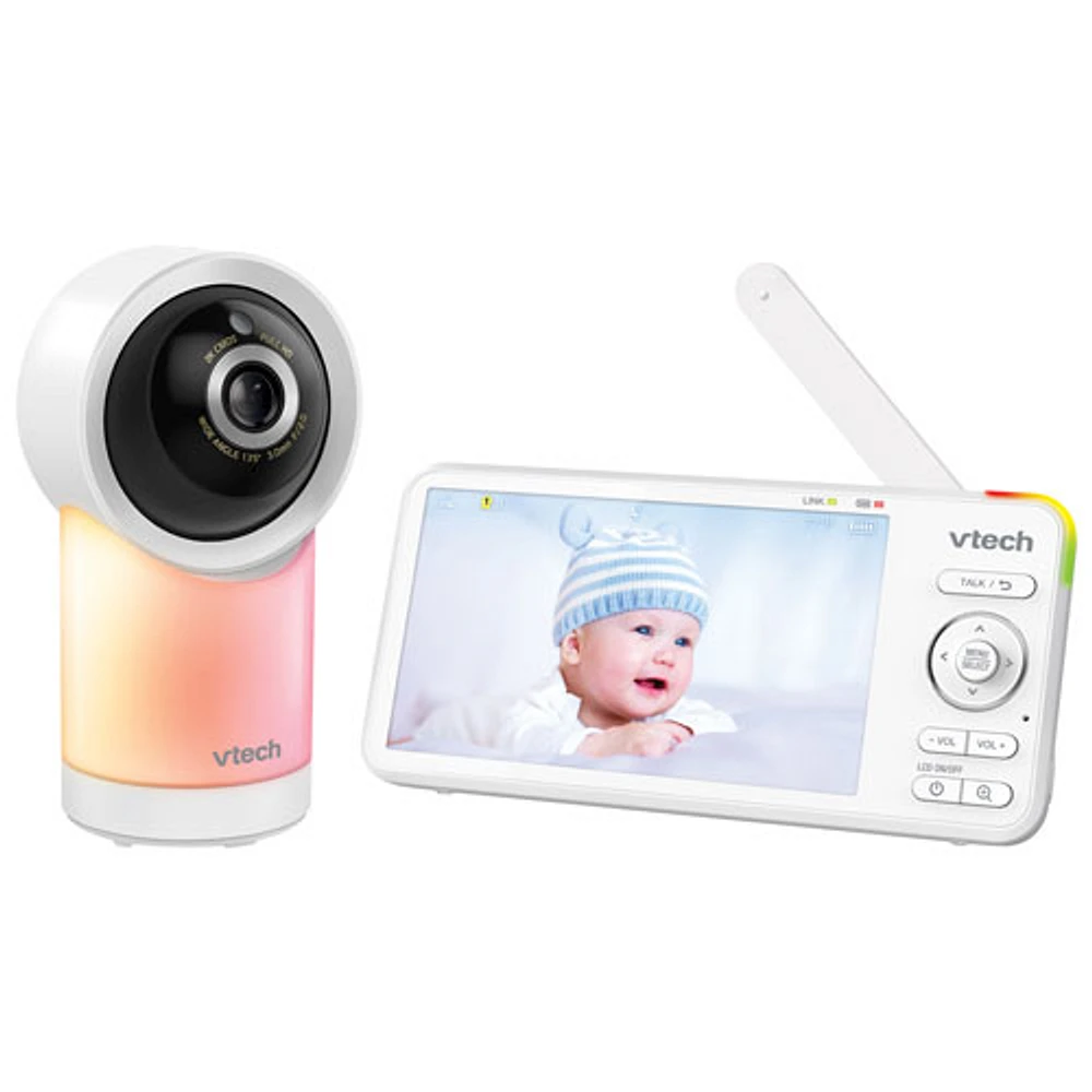 Interphone de surveillance HD Wi-Fi de 5 po avec vision nocturne et rotation/inclinaison de VTech (RM5766HD)