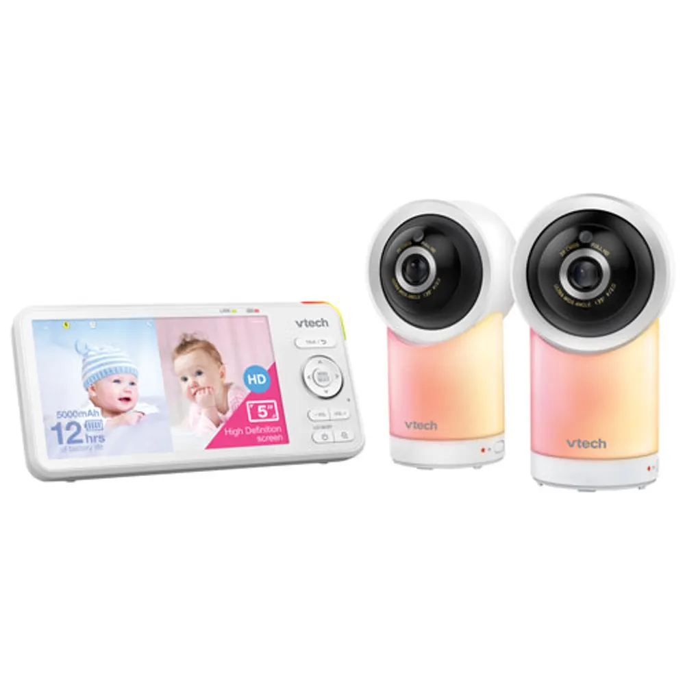 VTech 5" Wi-Fi HD Video Baby Monitor w/ 2 Cameras, Night Vision & Pan/Tilt (RM5766-2HD)