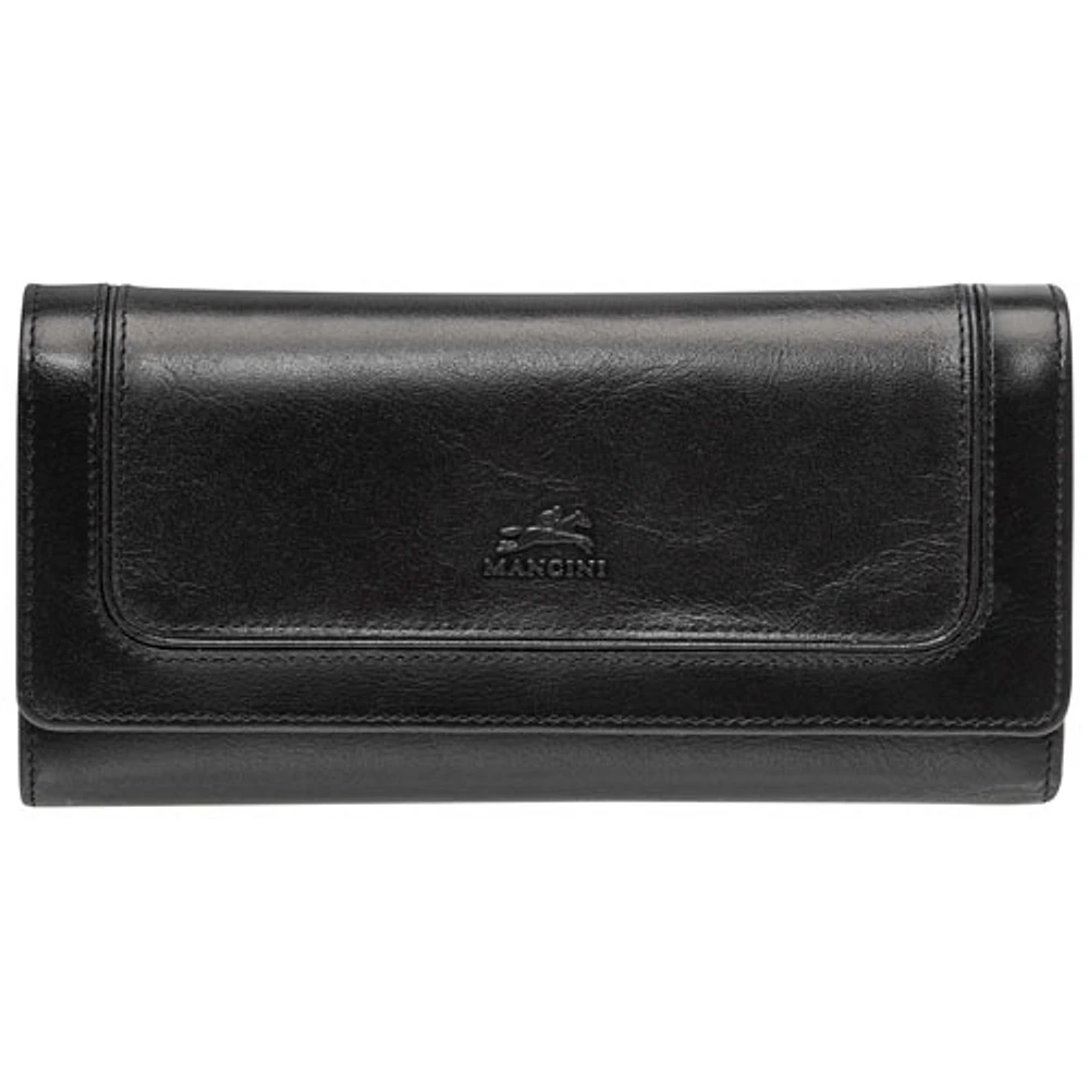 Mancini South Beach RFID Genuine Leather Quad-Fold Wallet