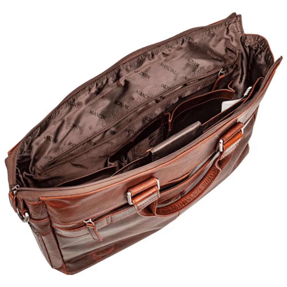Mancini Buffalo 15.6" Single-Compartment Laptop Briefcase Bag