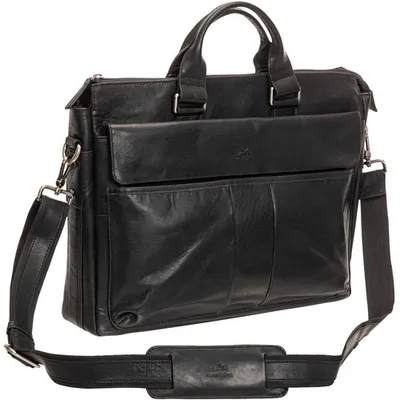 Mancini Buffalo 15.6" Single-Compartment Laptop Briefcase Bag - Black