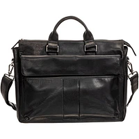 Mancini Buffalo 15.6" Single-Compartment Laptop Briefcase Bag - Black