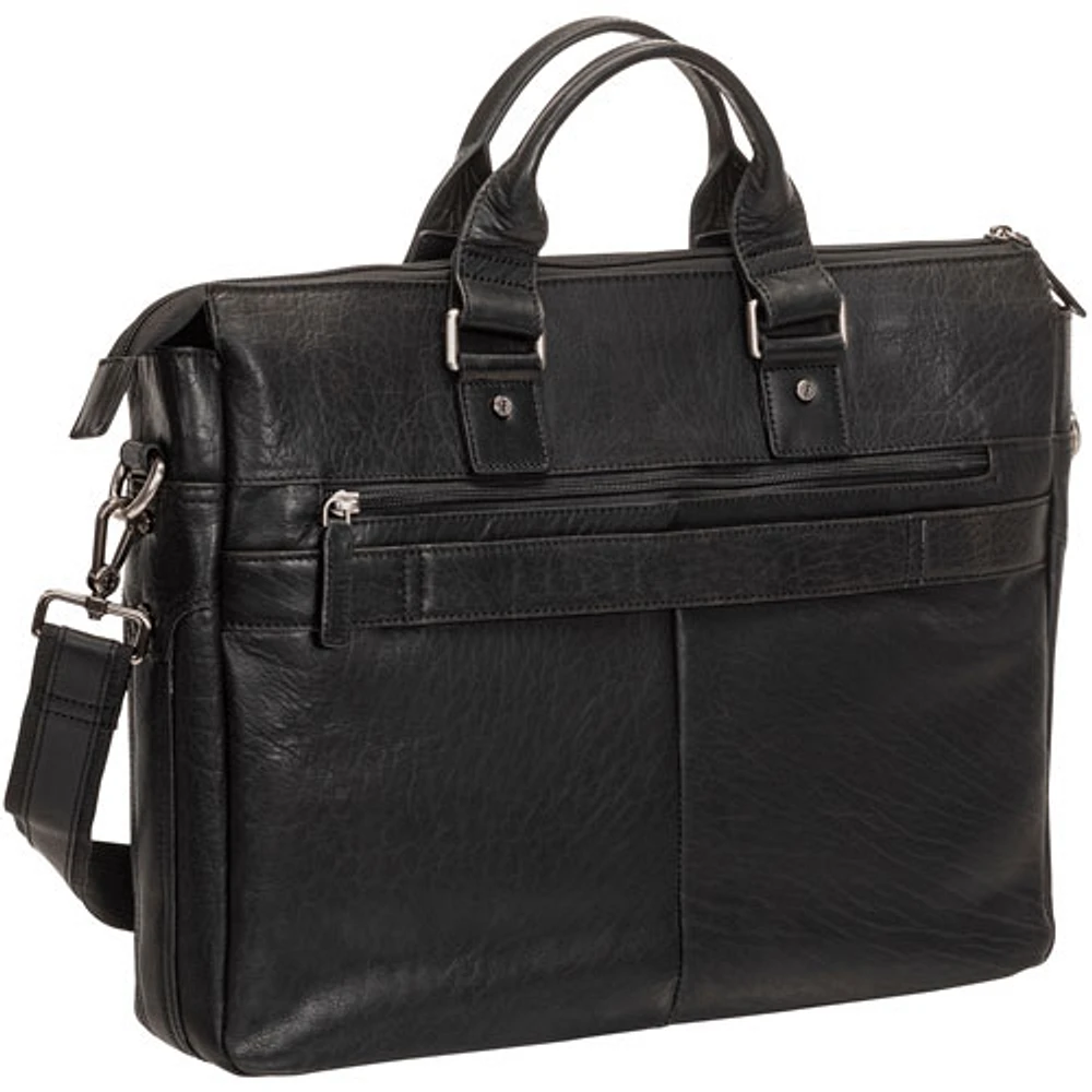 Mancini Buffalo 15.6" Single-Compartment Laptop Briefcase Bag - Black