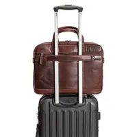Mancini Buffalo 15.6" Double-Compartment Laptop Briefcase Bag