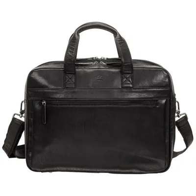 Mancini Buffalo 15.6" Double-Compartment Laptop Briefcase Bag - Black
