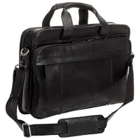 Mancini Buffalo 15.6" Double-Compartment Top-Zipper Laptop Briefcase Bag