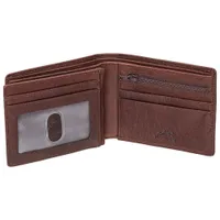 Mancini Buffalo RFID Genuine Leather Wallet with Zippered Coin Pocket