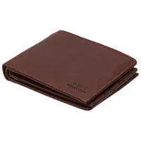 Mancini Buffalo RFID Genuine Leather Wallet with Zippered Coin Pocket