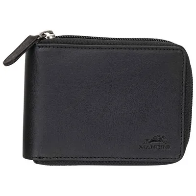 Mancini Buffalo RFID Genuine Leather Zippered Wallet Wallet