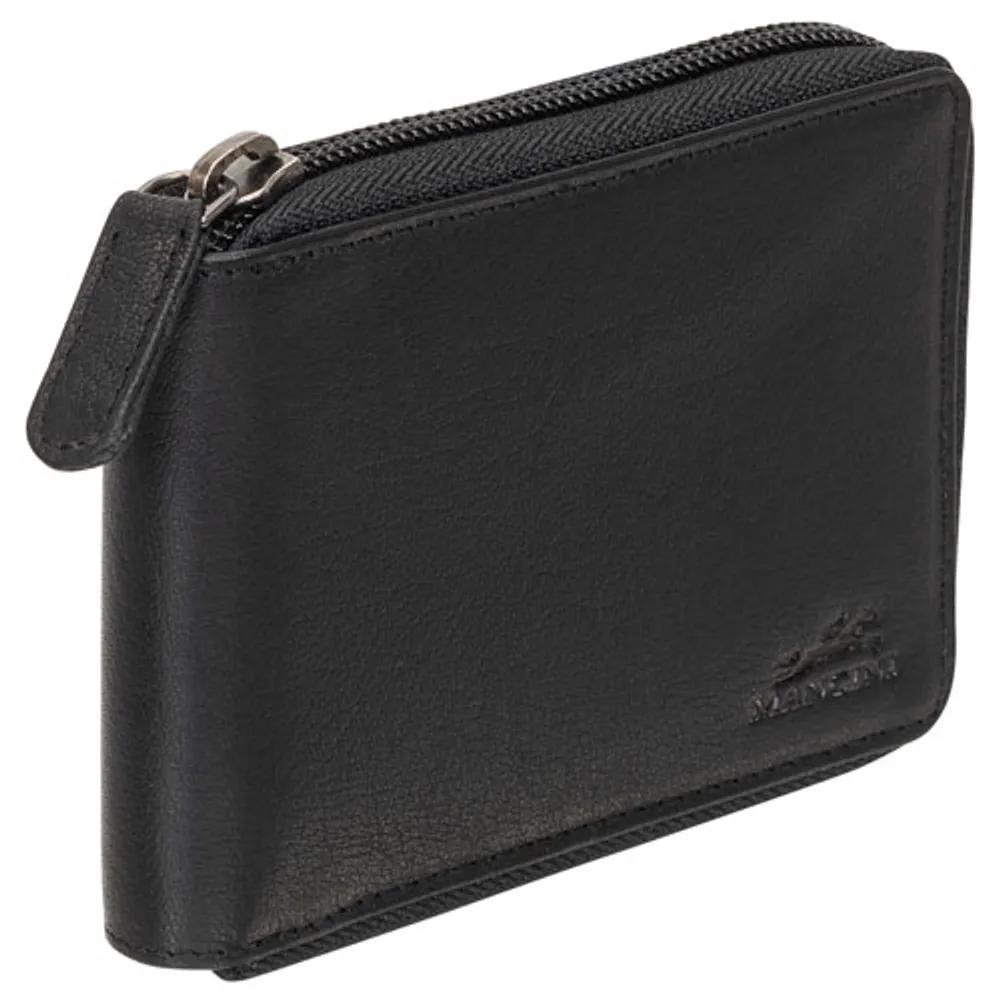 Mancini Buffalo RFID Genuine Leather Zippered Wallet Wallet