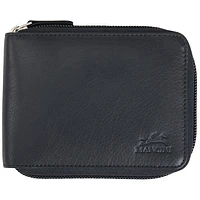 Mancini Monterrey RFID Genuine Leather Bi-fold Wallet with Removable Passcase - Black