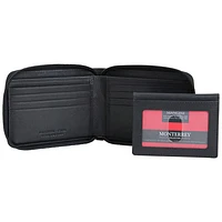 Mancini Monterrey RFID Genuine Leather Bi-fold Wallet with Removable Passcase - Black