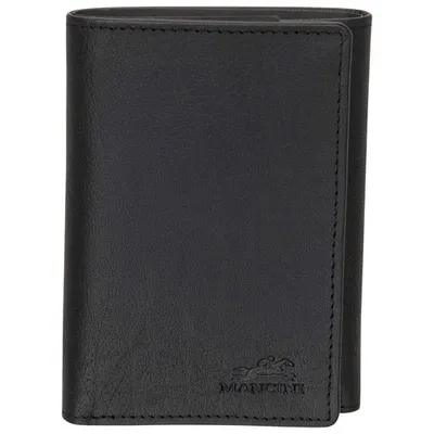 Mancini Buffalo RFID Genuine Leather Trifold Wallet - Black