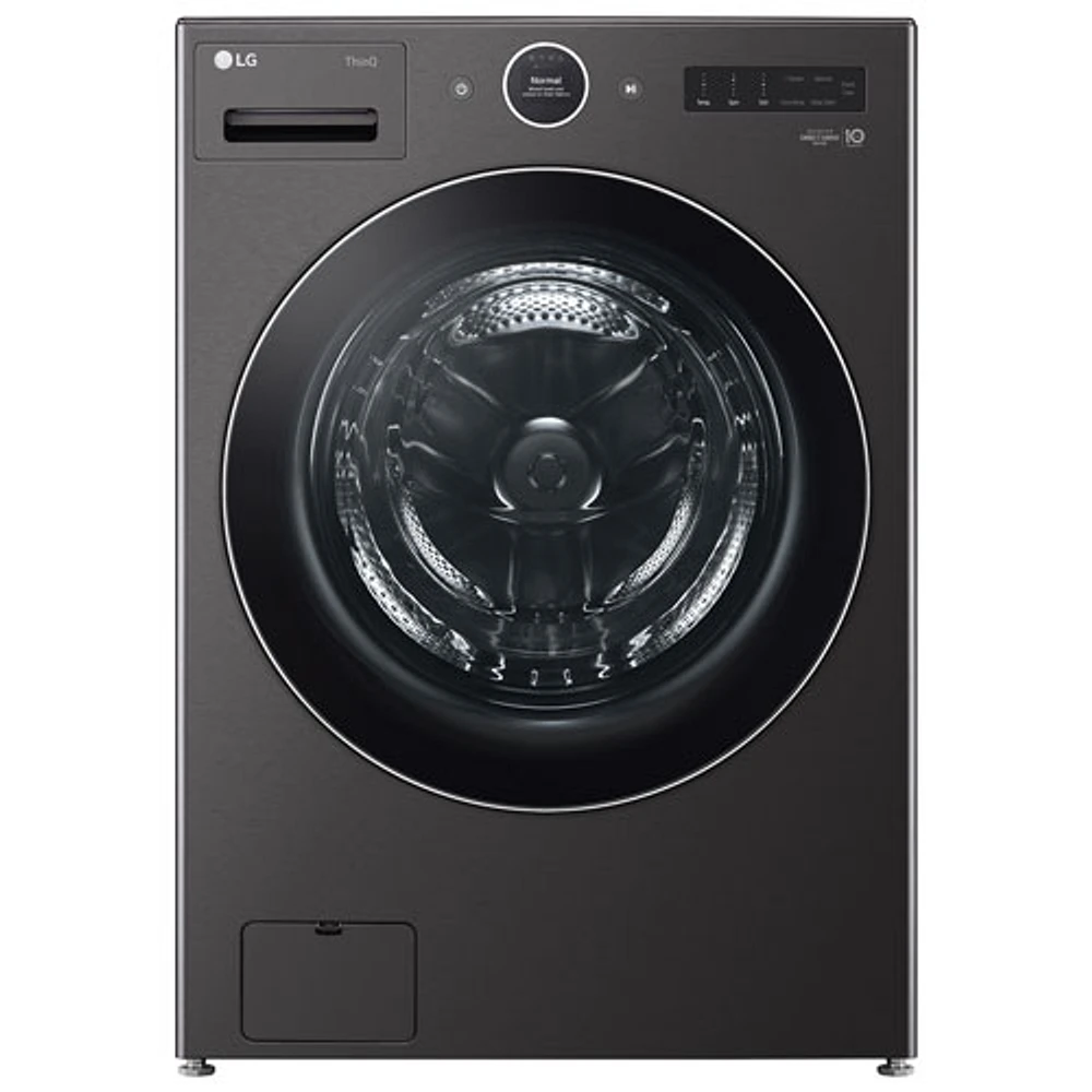 LG 5.8 Cu. Ft. High Efficiency Front Load Steam Washer (WM6700HBA) - Black Steel