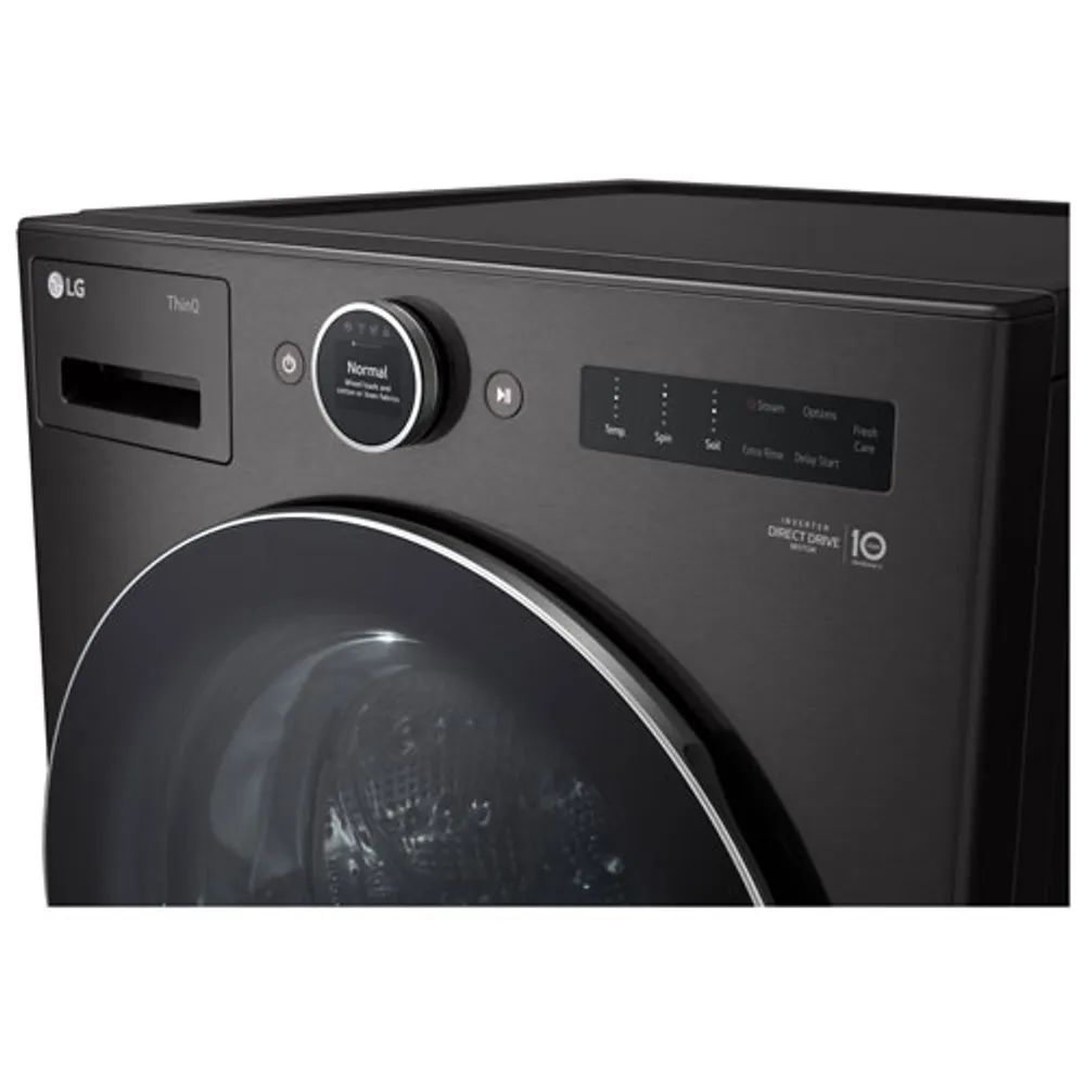 LG 5.8 Cu. Ft. High Efficiency Front Load Steam Washer (WM6700HBA) - Black Steel