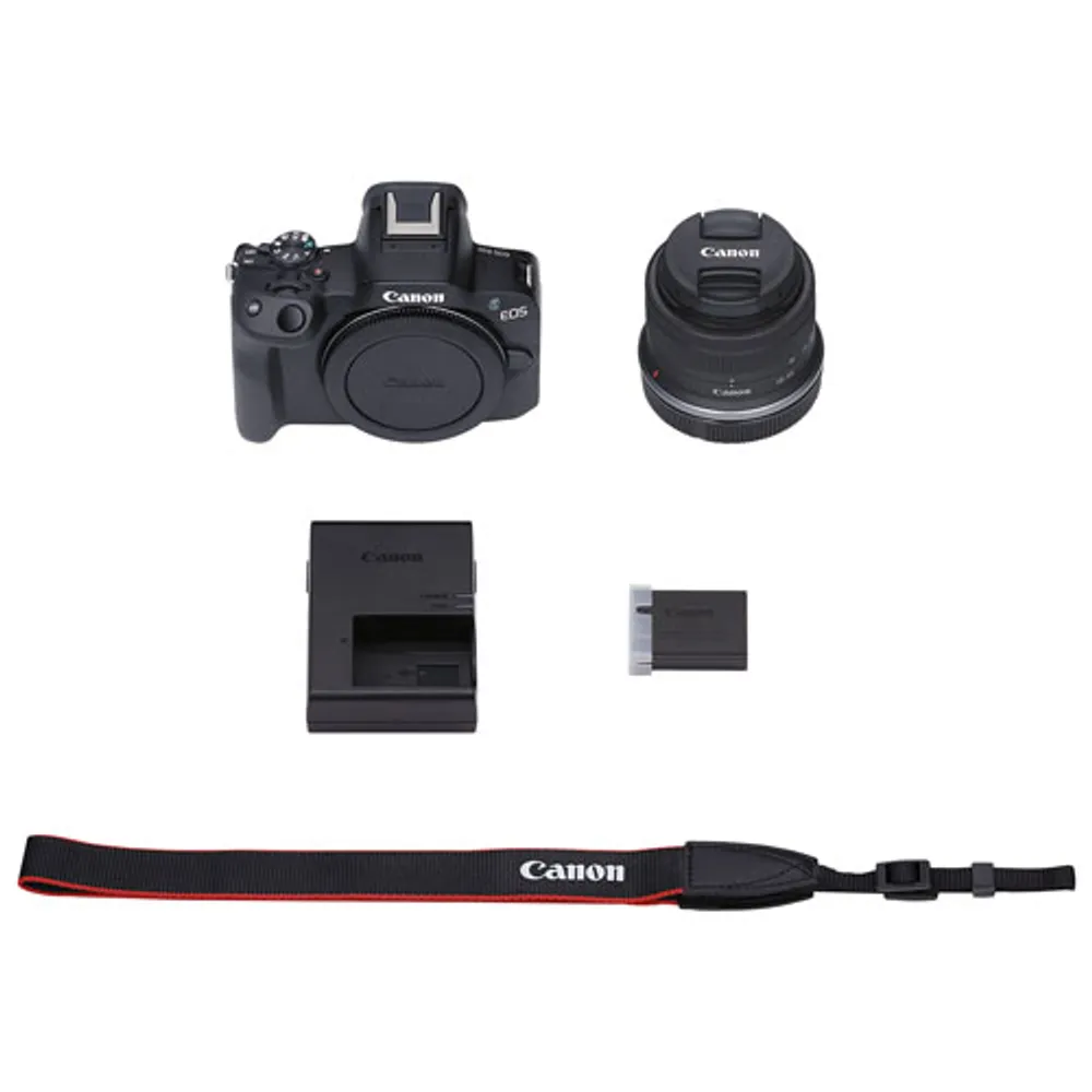 Appareil photo sans miroir EOS R50 de Canon avec objectif RF-S 18-45 mm IS STM