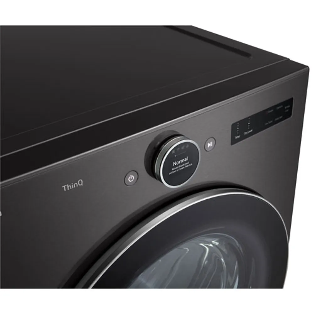 LG 7.4 Cu. Ft. Electric Steam Dryer (DLEX6700B) - Black Steel