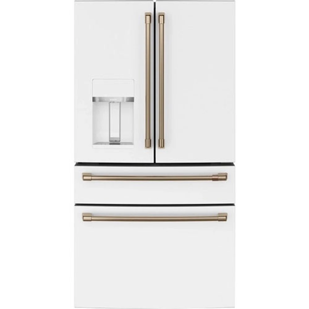 Café 36" 22.3 Cu. Ft. French Door Refrigerator with Water & Ice Dispenser (CXE22DP4PW2) - Matte White