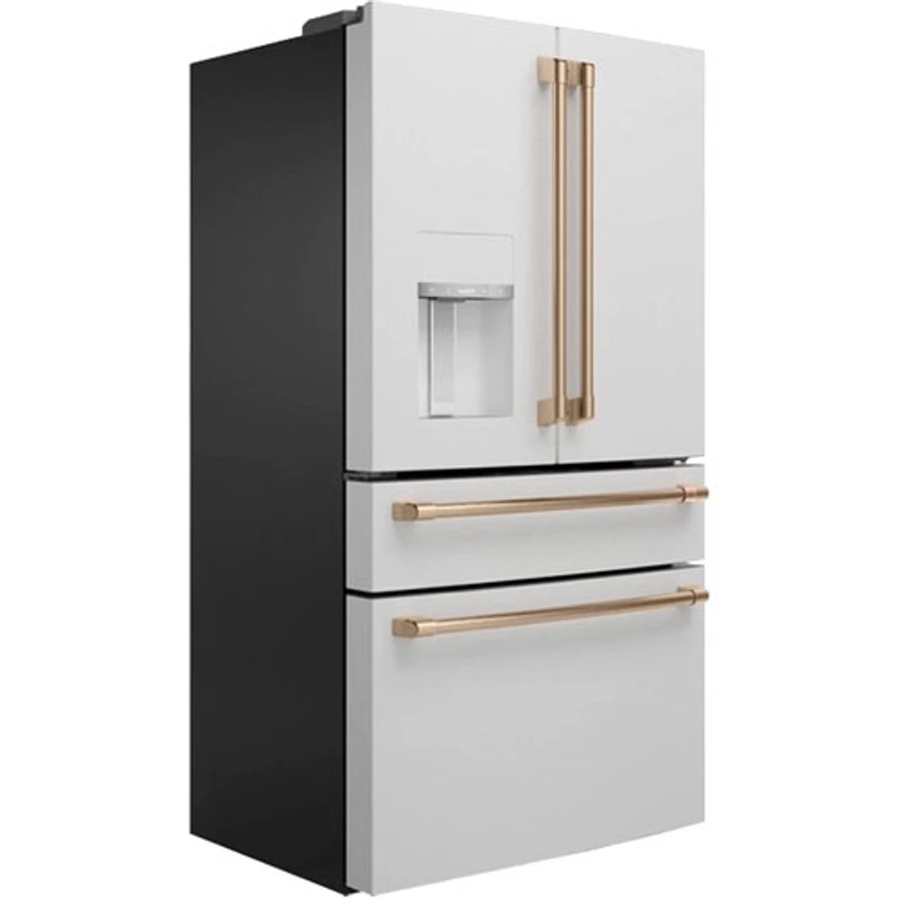 Café 36" 22.3 Cu. Ft. French Door Refrigerator with Water & Ice Dispenser (CXE22DP4PW2) - Matte White