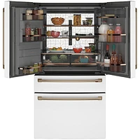 Café 36" 22.3 Cu. Ft. French Door Refrigerator with Water & Ice Dispenser (CXE22DP4PW2) - Matte White