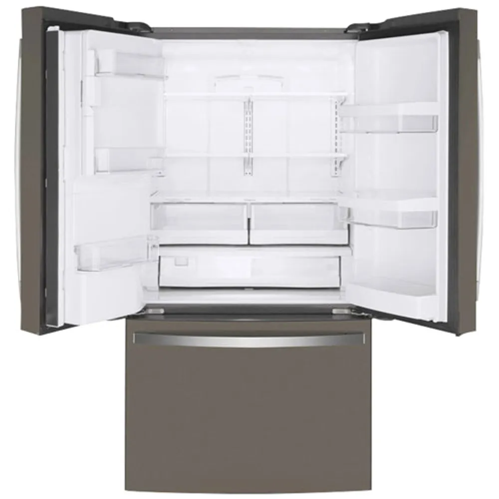GE 36" 22.1 Cu. Ft. French Door Refrigerator with Water & Ice Dispenser (GYE22GMNES) - Slate