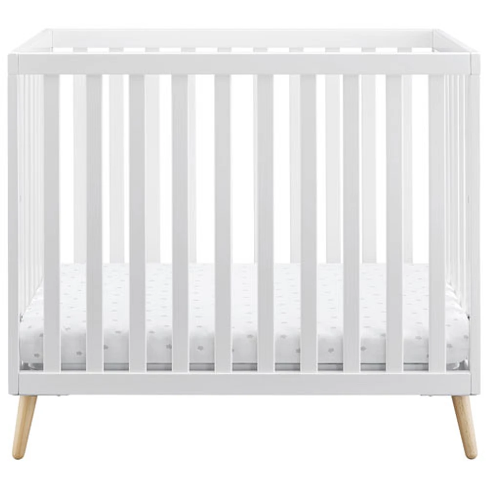 Delta Children Tucker Mini Crib with Mattress - Bianca White