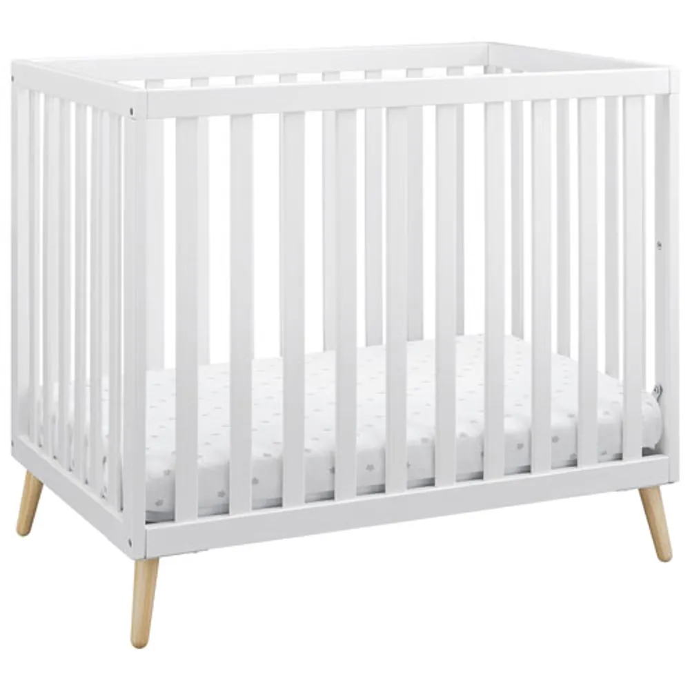 Delta Children Tucker Mini Crib with Mattress - Bianca White