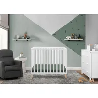 Delta Children Tucker Mini Crib with Mattress - Bianca White