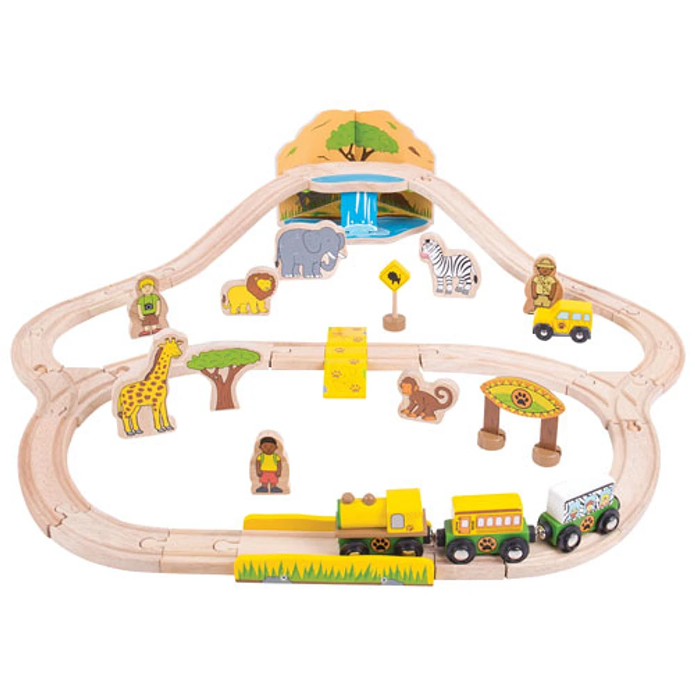 Bigjigs Safari Wooden Train Set