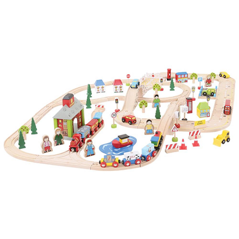 Bigjigs City Road & Railway Playset