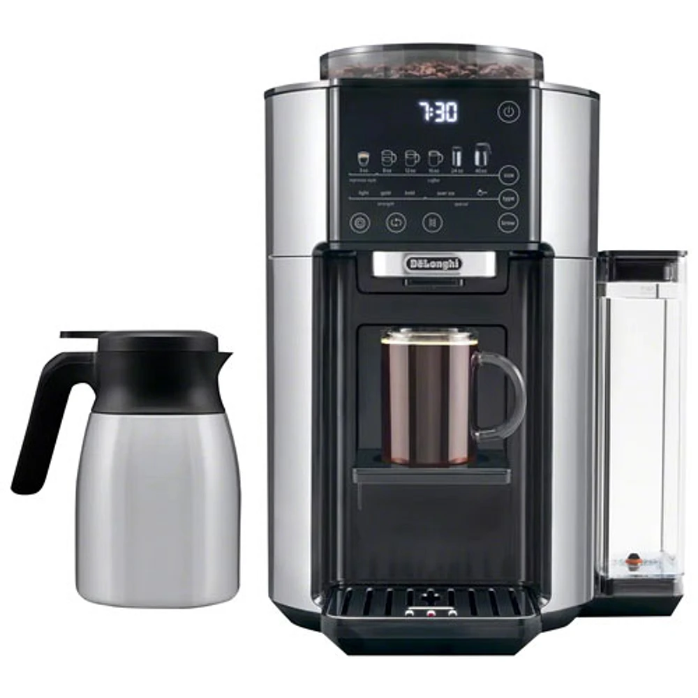 Machine à café automatique TrueBrew avec carafe thermique de De'Longhi - Noir/Acier inoxydable