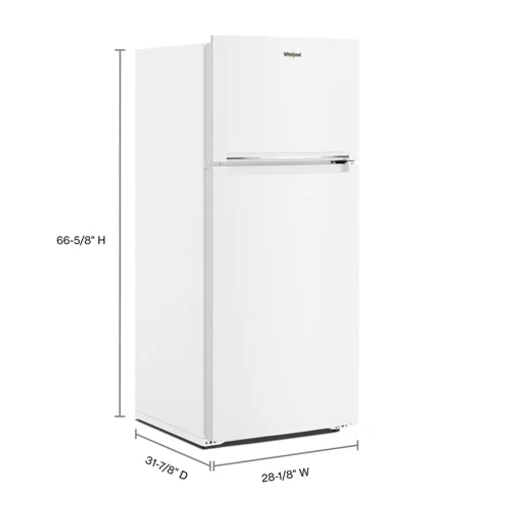 Réfrigérateur à congélateur supérieur 16,6 pi³ 29 po de Whirlpool (WRTX5028PW) - Blanc