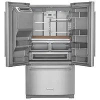 KitchenAid 36" 27 Cu Ft French Door Refrigerator w/ Water & Ice Dispenser (KRFF577KPS) -Stainless Steel