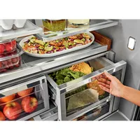 KitchenAid 36" 27 Cu Ft French Door Refrigerator w/ Water & Ice Dispenser (KRFF577KPS) -Stainless Steel