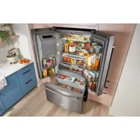 KitchenAid 36" 27 Cu Ft French Door Refrigerator w/ Water & Ice Dispenser (KRFF577KPS) -Stainless Steel