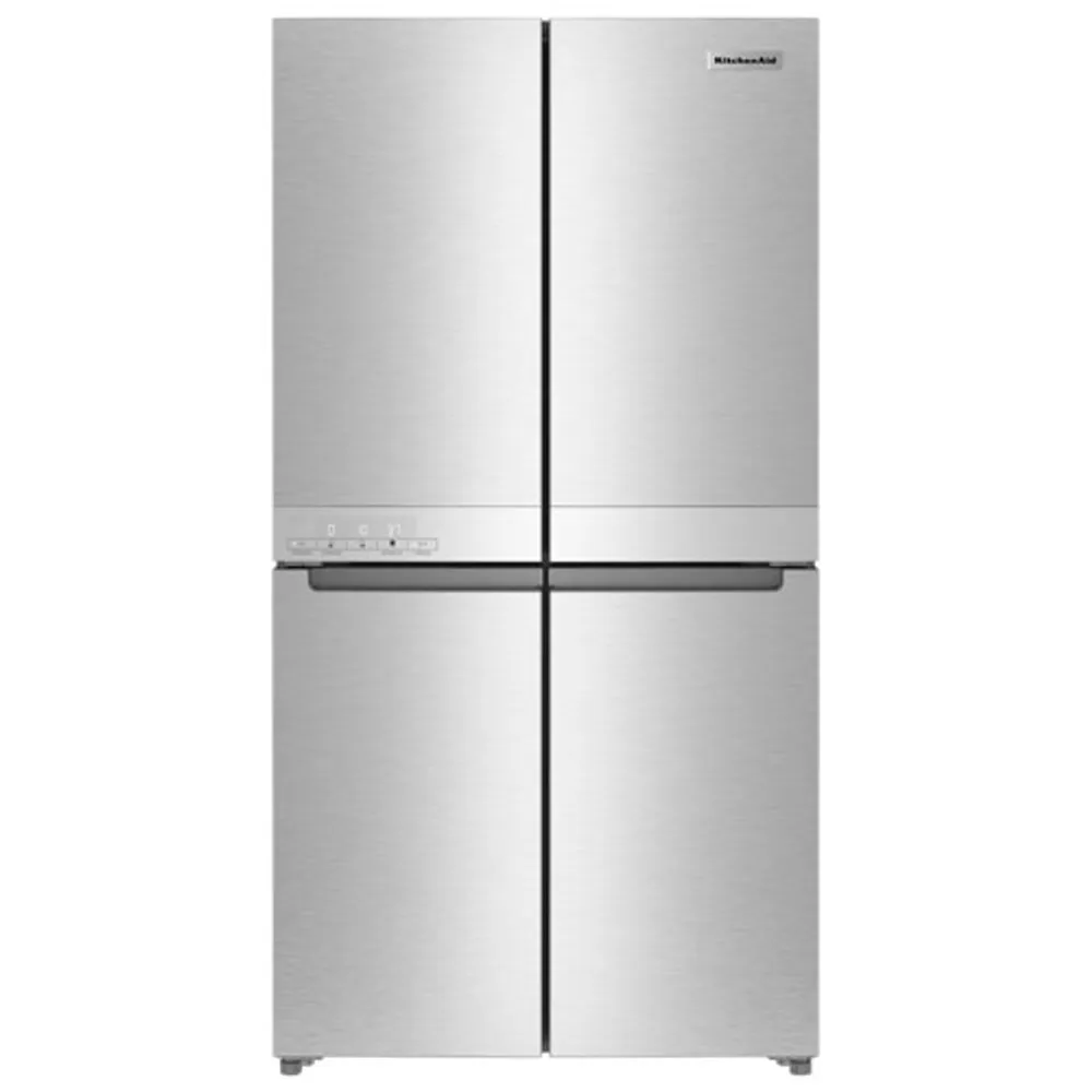 KitchenAid 36" 19.4 Cu. Ft. Counter-Depth French Door Refrigerator (KRQC506MPS) - Metallic Steel