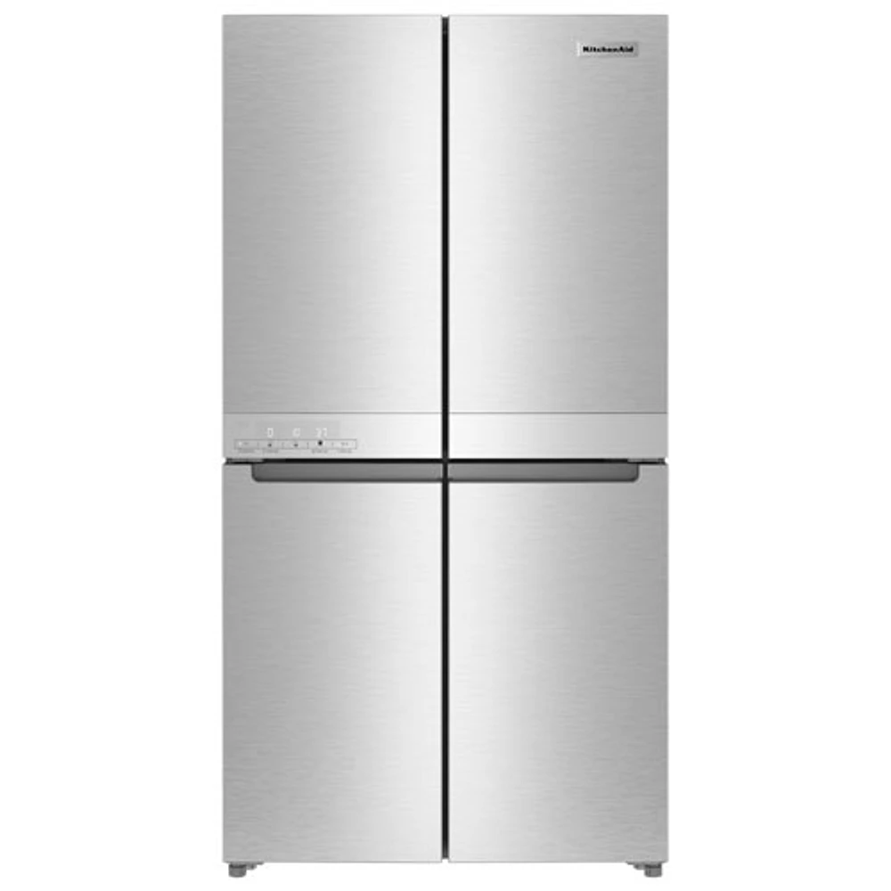 KitchenAid 36" 19.4 Cu. Ft. Counter-Depth French Door Refrigerator (KRQC506MPS) - Metallic Steel