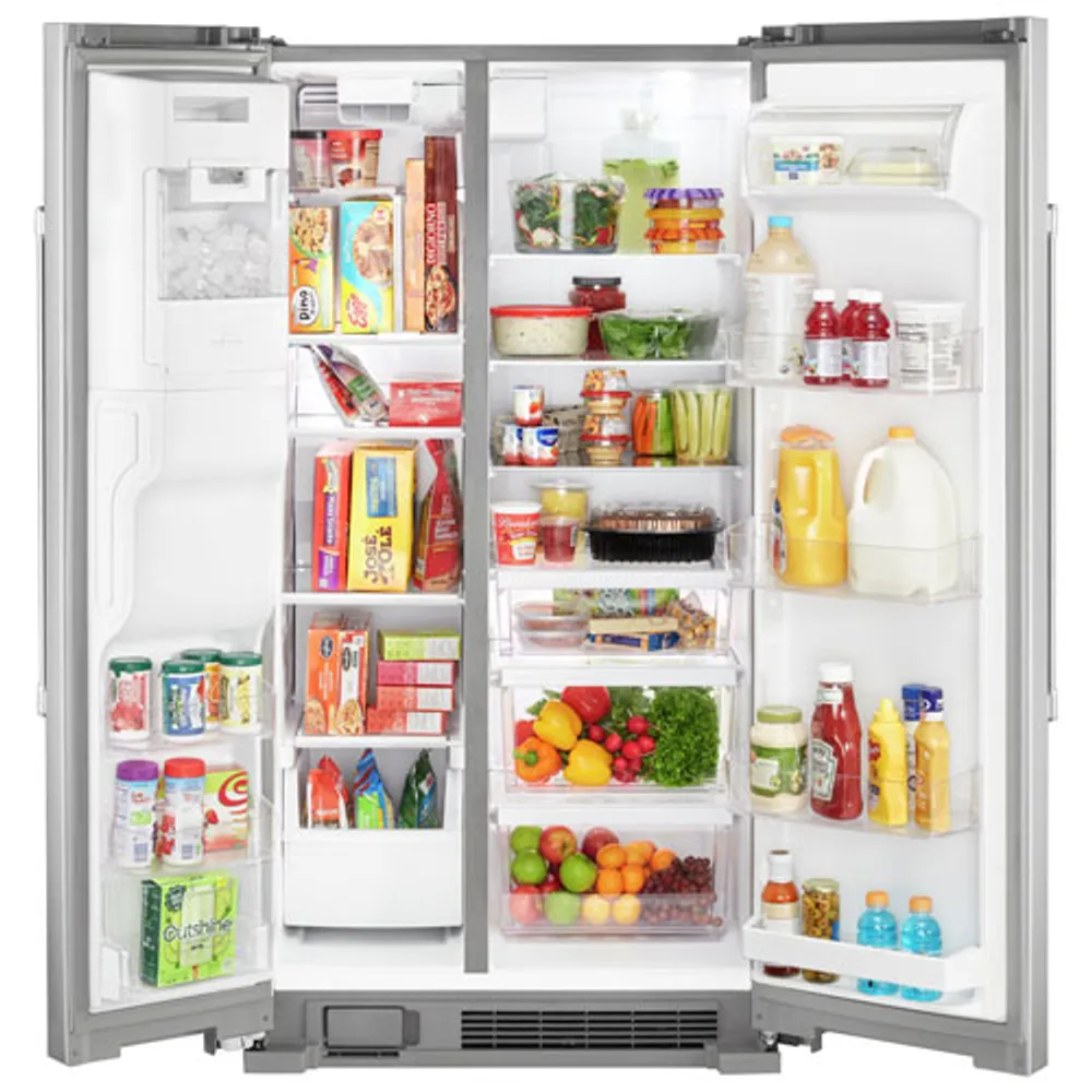 Maytag 36" 24.5 Cu. Ft. Side-By-Side Refrigerator with Water & Ice Dispenser (MSS25C4MGZ) - Stainless Steel