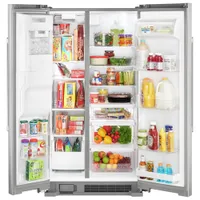 Maytag 36" 24.5 Cu. Ft. Side-By-Side Refrigerator with Water & Ice Dispenser (MSS25C4MGZ) - Stainless Steel