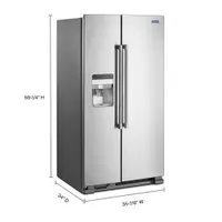 Maytag 36" 24.5 Cu. Ft. Side-By-Side Refrigerator with Water & Ice Dispenser (MSS25C4MGZ) - Stainless Steel